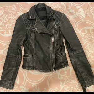 All Saints distressed Leather Biker Jacket